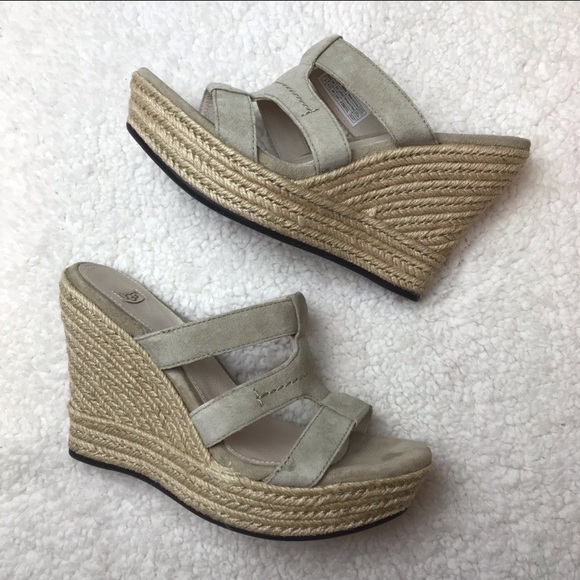 ugg suede wedge sandals